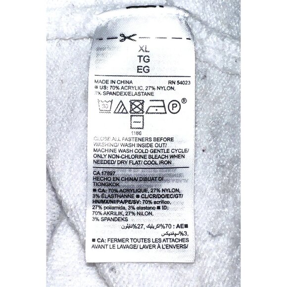 Old Navy Womens XL Button-Up Cardigan Sweater White Heather Gray Acrylic/Nylon - Picture 4 of 4